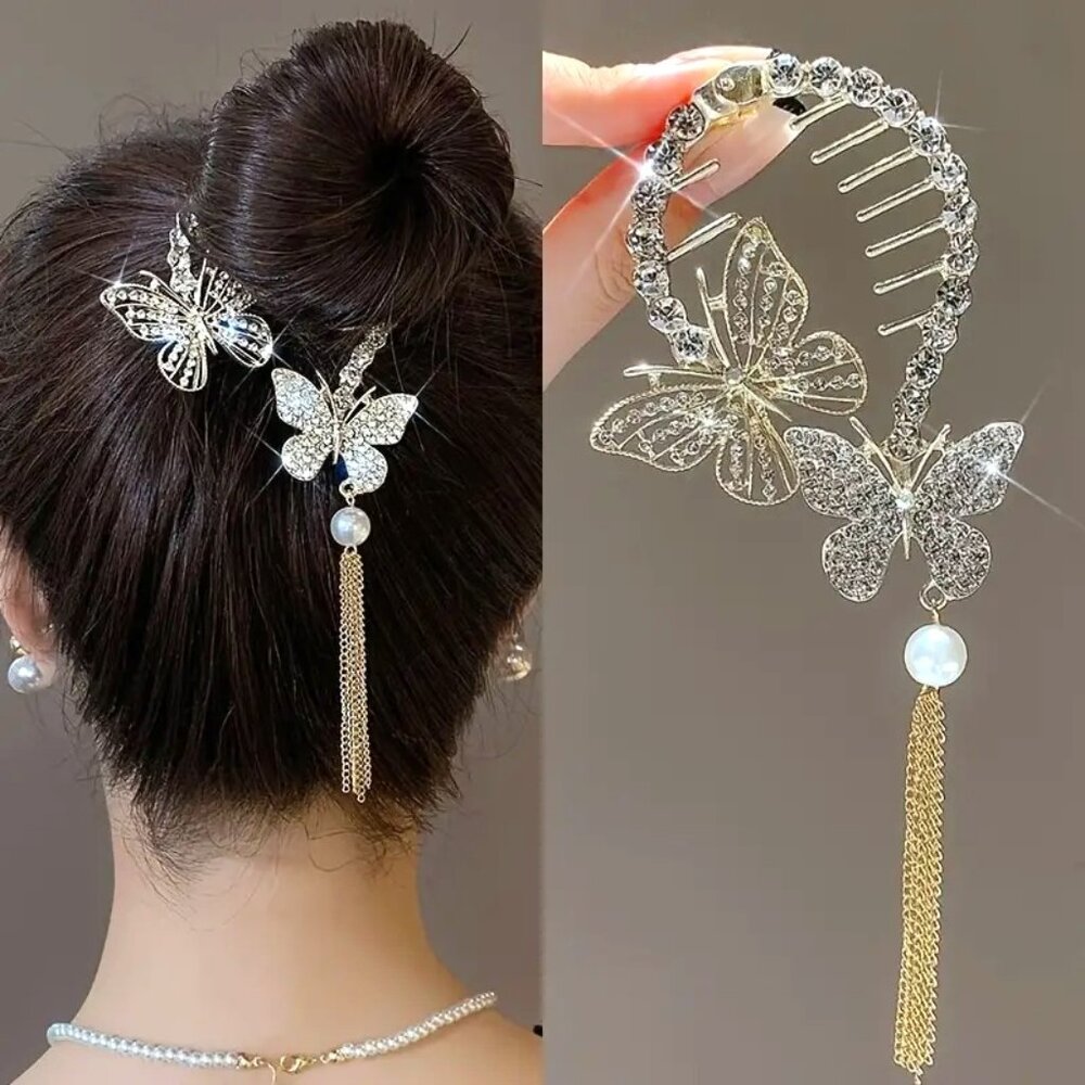 TASSELED BUTTERFLY BUN WRAP